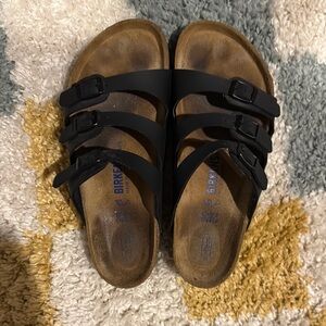 Black Sandals with Textured Soles